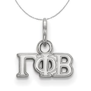 Sterling Silver Gamma Phi Beta XS (Tiny) Greek Necklace - 20 Inch